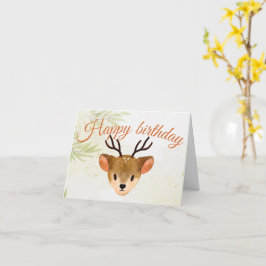 Tarjeta Cena de ciervos en la jungla feliz cumpleaños