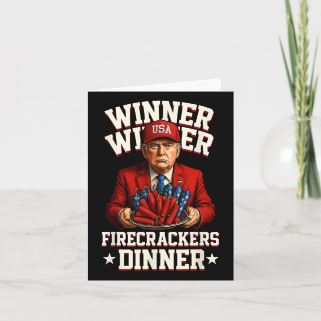 Tarjeta Cena De Ganadores Ganadores De Firecrackers Ganado (Anverso)