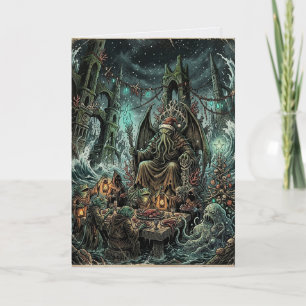 Tarjeta Cena de Navidad de Cthulhu Lovecraft