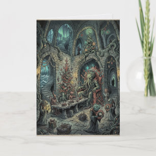 Tarjeta Cena de Navidad de Cthulhu Lovecraft Horror