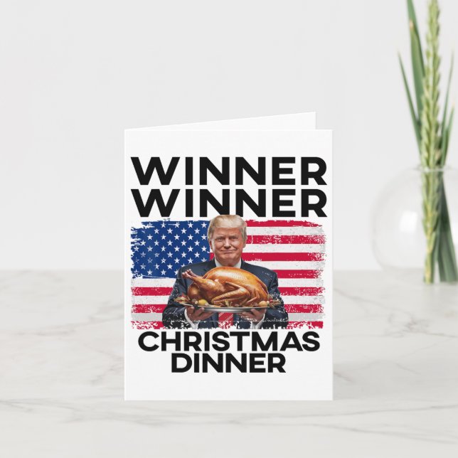 Tarjeta Cena de Navidades ganadores de Trump con humor M (Anverso)