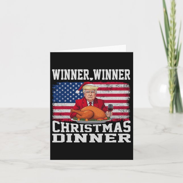 Tarjeta Cena de Navidades ganadores de Trump con humor M (Anverso)