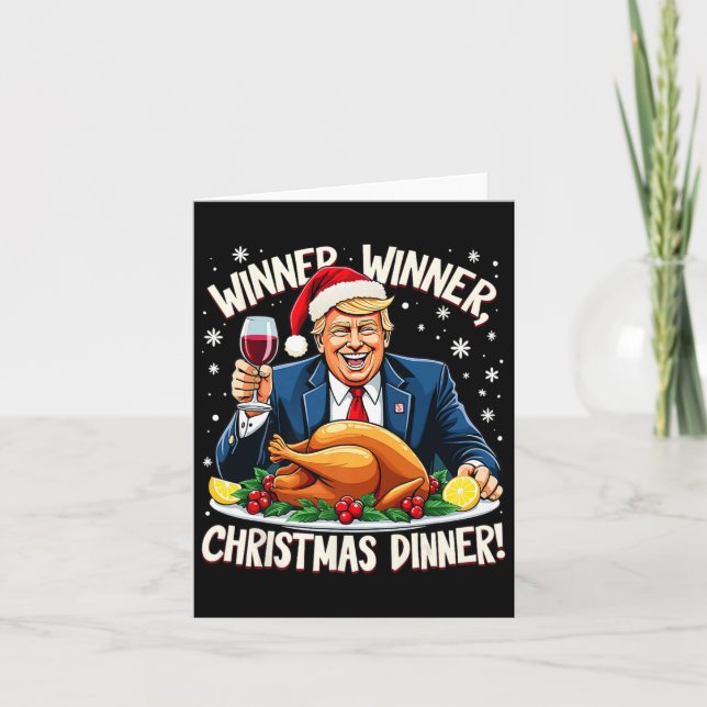 Tarjeta Cena de Navidades ganadores de Trump y navidad (Anverso)