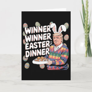 Tarjeta Cena de Pascua Ganador Trump Conejo Caza Huevos Fe