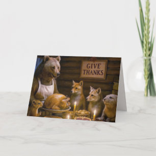 Tarjeta Cena de pavo del día de Acción de Gracias para la