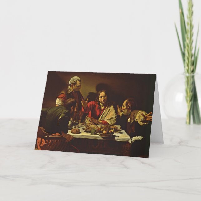 Tarjeta Cena en Emmaus con los amigos (Anverso)