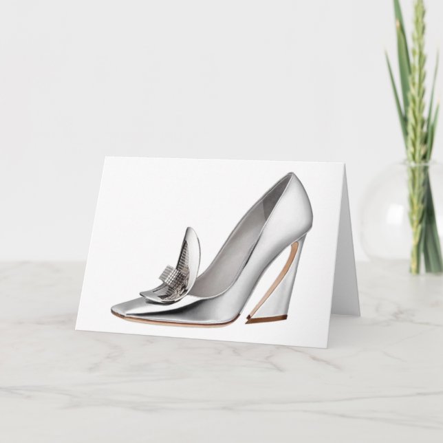 Tarjeta Cenicienta Cita Dior Shoes Plata Heels Card (Anverso)