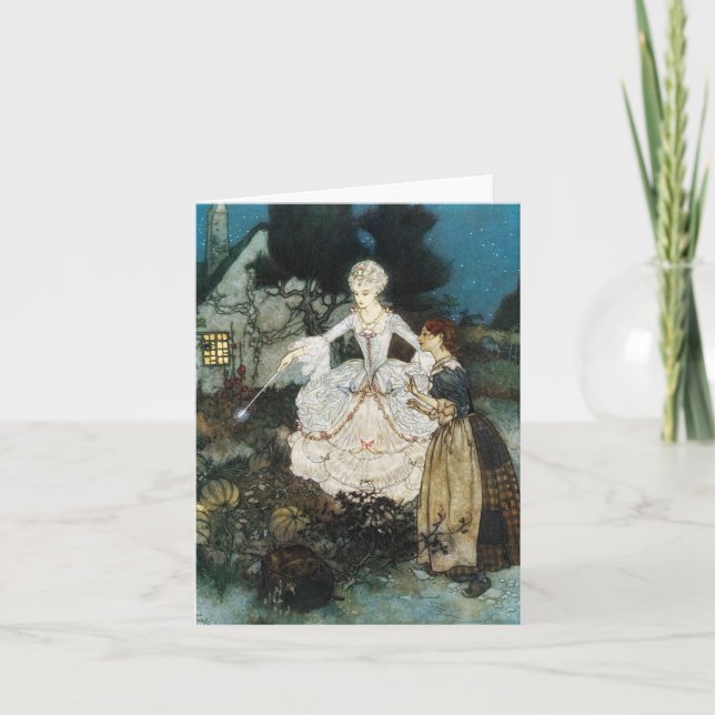 Tarjeta Cenicienta y hada madrina (Anverso)