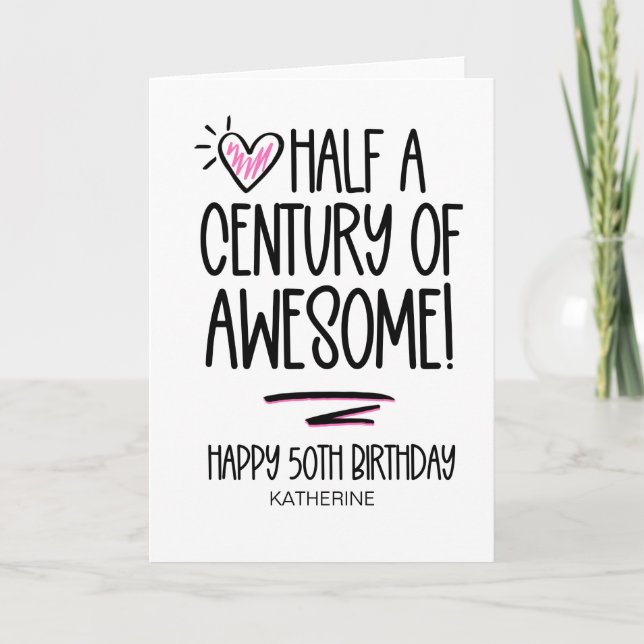 Tarjeta Centenares divertidos que se hacen mayores de 50 a (Anverso)