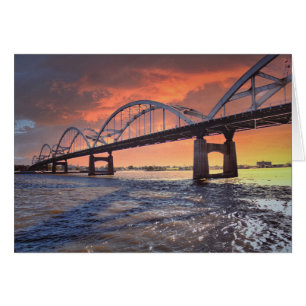 Tarjeta centenaria de Davenport Iowa del puente