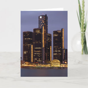 Tarjeta Centro del renacimiento de Detroit en la oscuridad