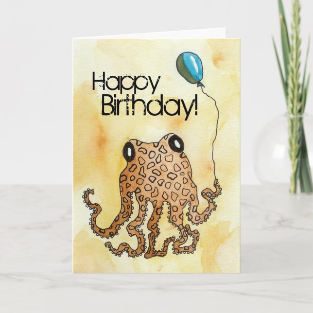Tarjeta Cephalopod Cumpleaños (Anverso)