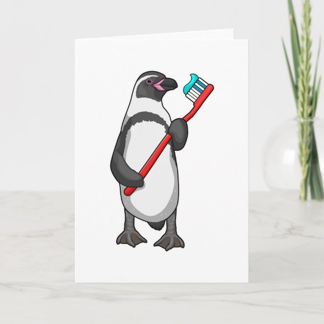 Tarjeta Cepillo de dientes Pingüino (Anverso)