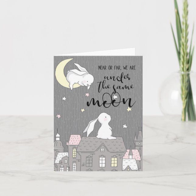 Tarjeta Cerca o lejos, bajo la misma luna (Anverso)