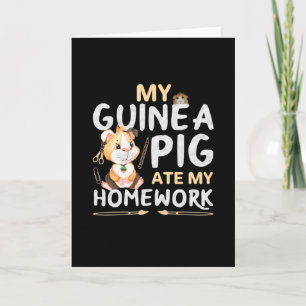 Tarjeta Cerdito de Guinea Adorable Se Comió Mi Tarea