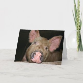 Tarjeta Cerdito Rosa