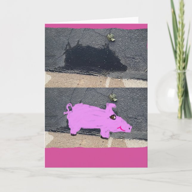 Tarjeta Cerdo Abstracto 🐷  (Anverso)