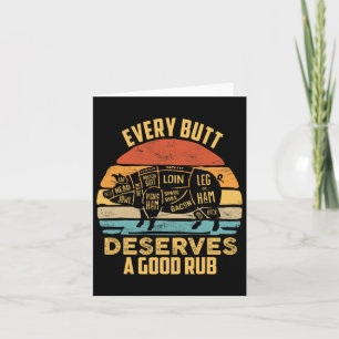 Tarjeta Cerdo Bbbq Cada Butt Merece Un Buen Bicicleta De C