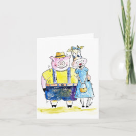 Tarjeta Cerdo caprichoso y blanco