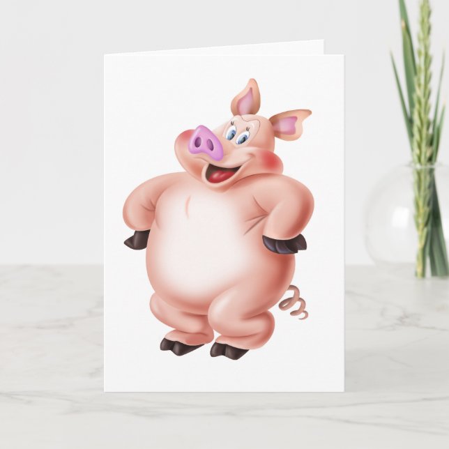 Tarjeta Cerdo, cerdo, porco, Schwein, cochon (Anverso)
