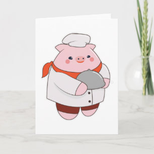 Tarjeta Cerdo como cocinero con Plata