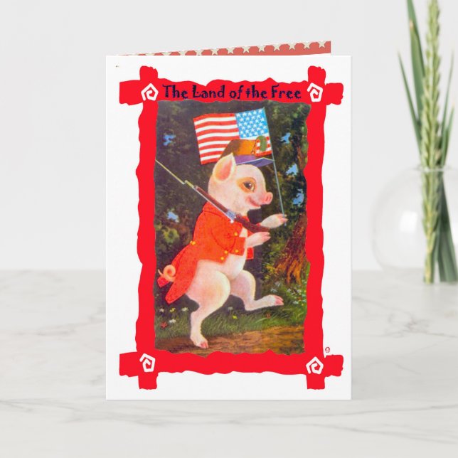 Tarjeta Cerdo como soldado revolucionario (Anverso)