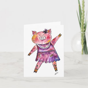 Tarjeta Cerdo de baile caprichoso