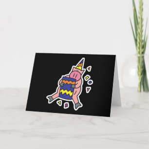 Tarjeta cerdo de cumpleaños