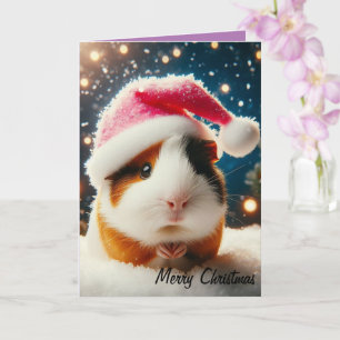 Tarjeta Cerdo de Feliz Navidad con Guinea