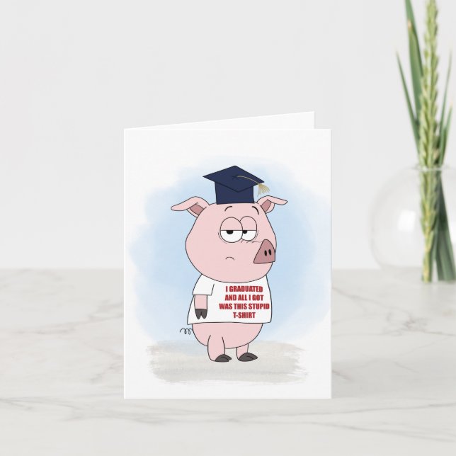 Tarjeta Cerdo de graduación (Anverso)