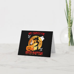 Tarjeta Cerdo de mi Guinea monta cerdo de Halloween