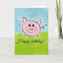 Tarjeta Cerdo del feliz cumpleaños