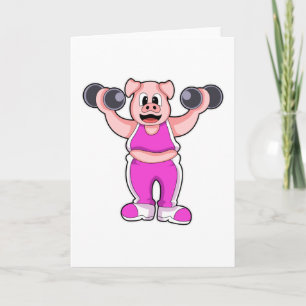 Tarjeta Cerdo en Bodybuilding with Dumbbels