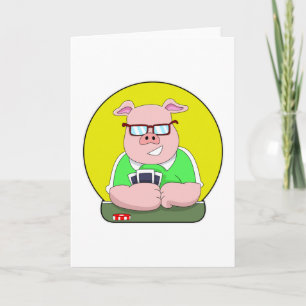 Tarjeta Cerdo en póquer con cartas