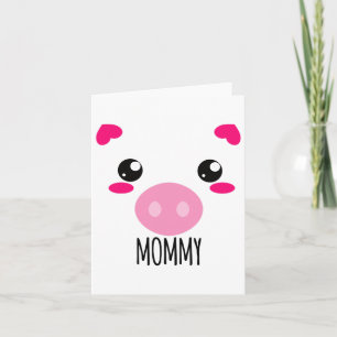 Tarjeta Cerdo Face Kawaii Disfraz De Halloween Para Mami G