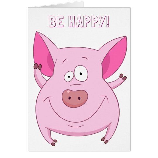 Tarjeta Cerdo feliz