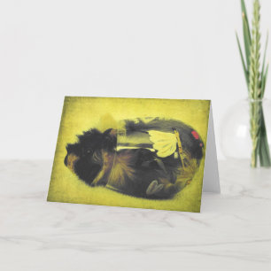 Tarjeta Cerdo guineano en vidrio de vino