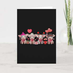 Tarjeta Cerdos Día de San Valentín Amante de Cerdos Granja