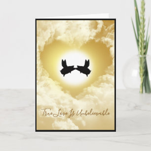 Tarjeta Cerdos voladores besando el verdadero amor es incr