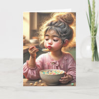 Cereal de desayuno de niñita comiendo