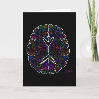 Tarjeta cerebral de diseño floral