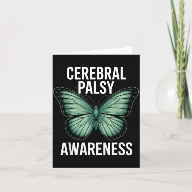 Tarjeta Cerebral Palsy Awareness Butterfly Suprters And Ad (Anverso)