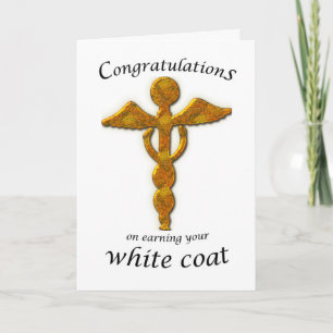 Tarjeta Ceremonia de Cocina Blanca Oro Médico