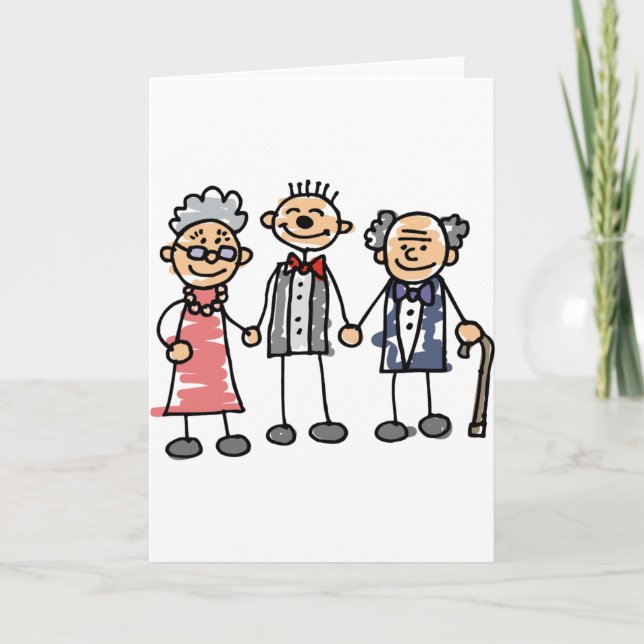 Tarjeta Ceremonia del Día de la Boda de los Padres Abuelos (Anverso)