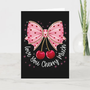 Tarjeta Cereza y lazos Cereza linda Te amo cereza mucho V