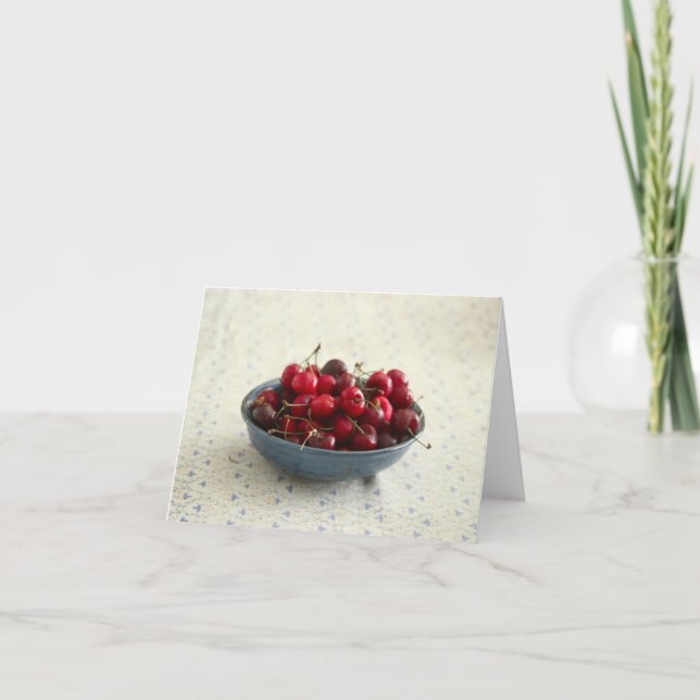 Tarjeta Cerezas en un tazón azul (Anverso)