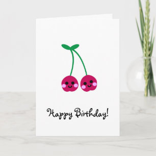Tarjeta ¡cerezas, feliz cumpleaños!