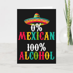 Tarjeta Cero Por Ciento 0% Tequila Mexicano Sombrero Cinco