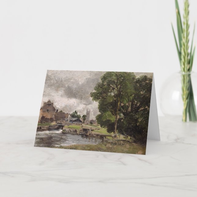 Tarjeta Cerradura y molino de John Constable el | Dedham (Anverso)