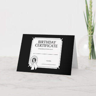 Tarjeta Certificado de cumpleaños